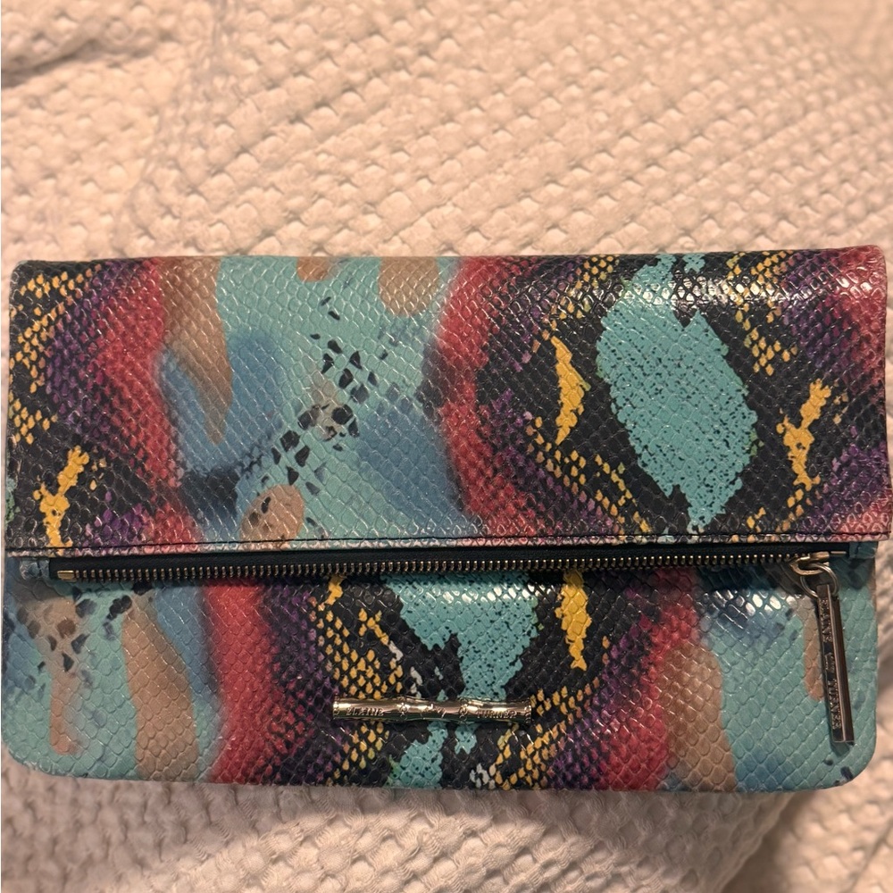 Elaine Turner Vibrant Snakeskin Clutch